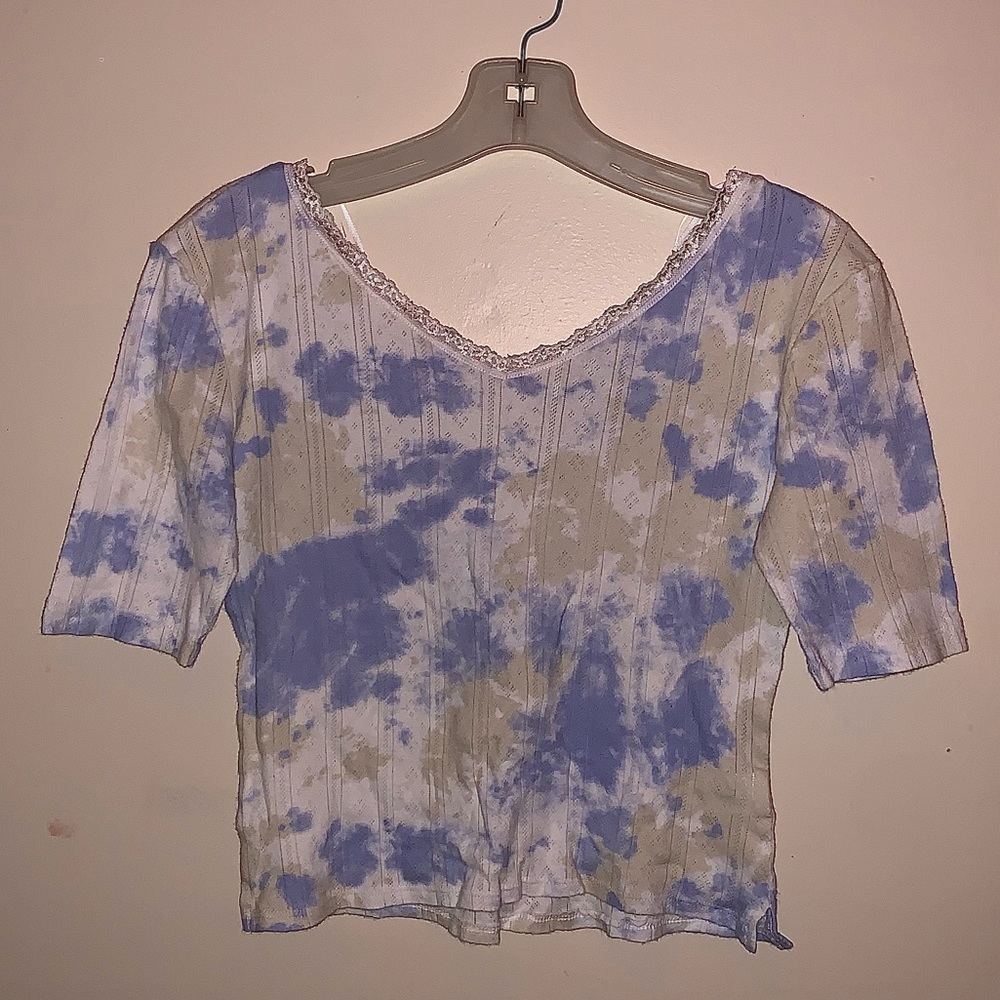 LACE TIE DYE T SHIRT Y2K SIZE L